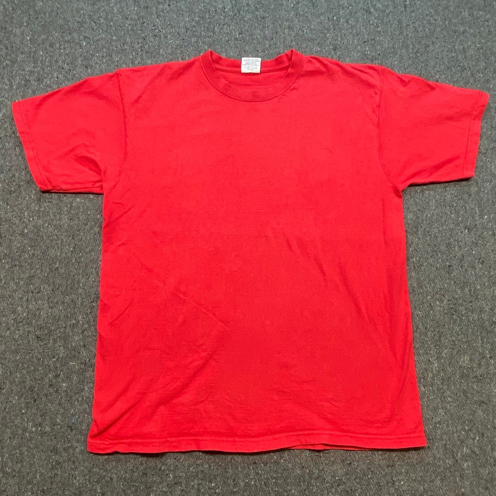 Pluma TShirt Sz L Mens Red Skater Grunge Heavyweight Cotton Blank 90s Retro
